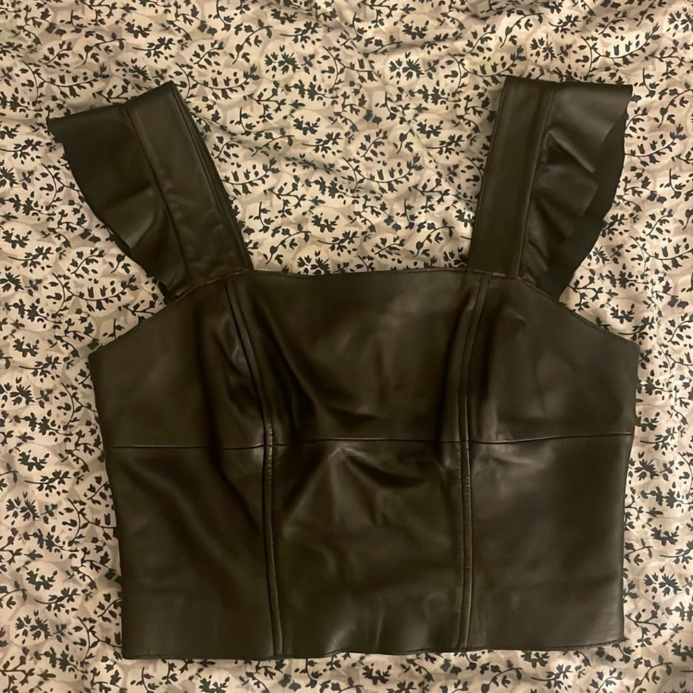 Trouvé zip up tank with flare sleeves